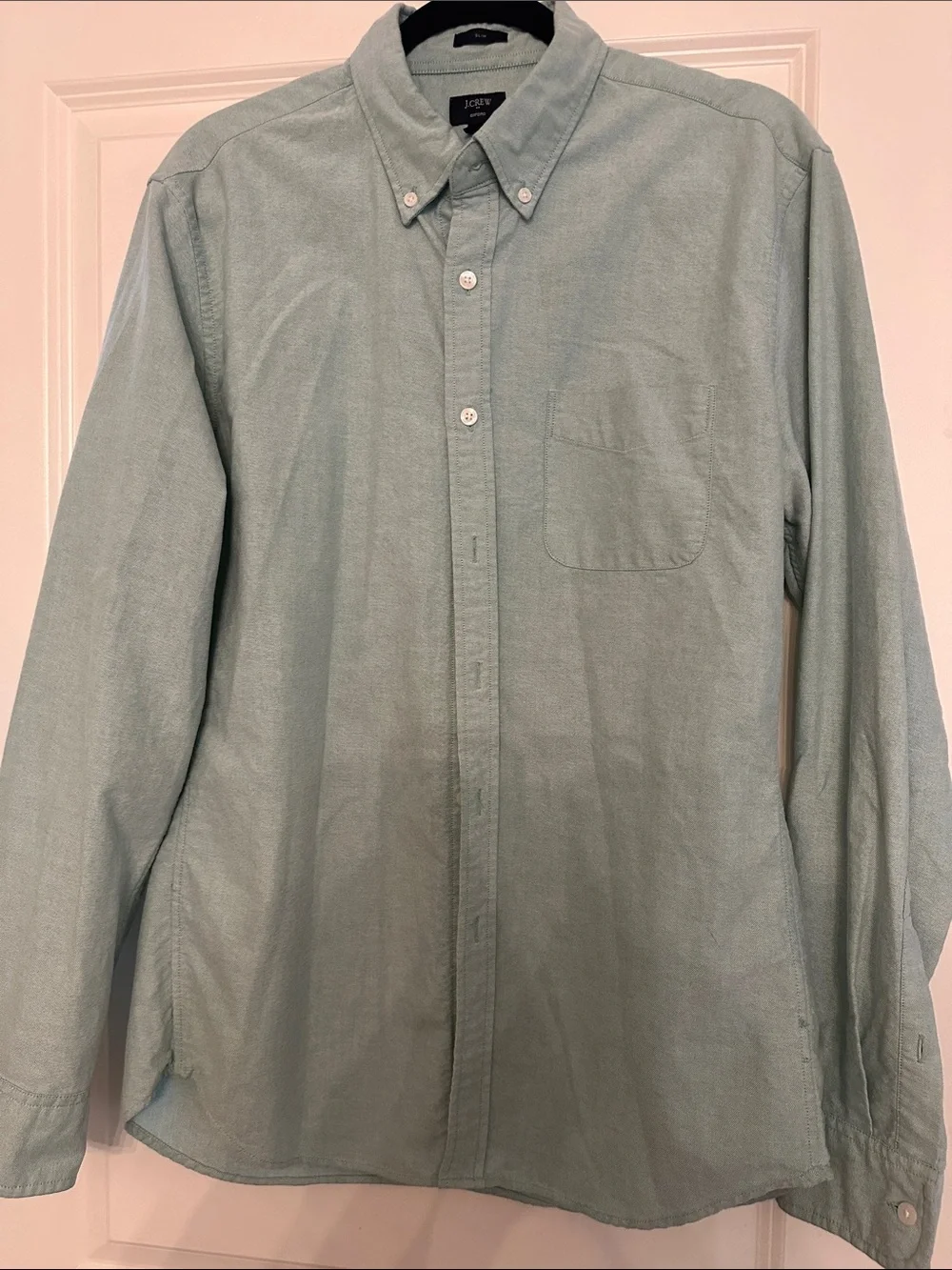 J. Crew Men's Button-Down Shirt in Pale Mint Green slim fit